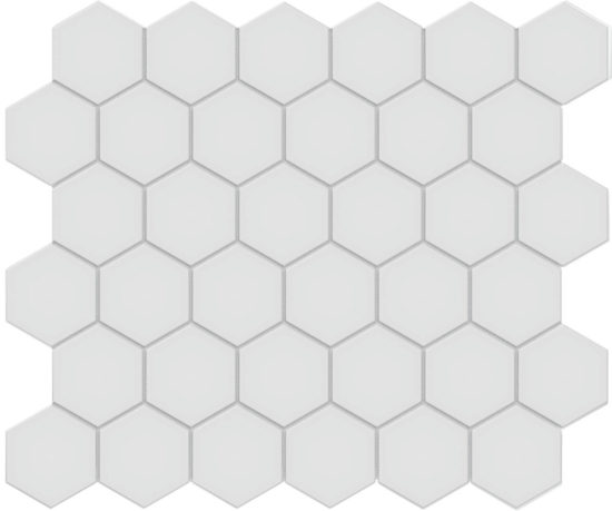 2" Gallery Grey Matte Unglazed Hex Mosaic
