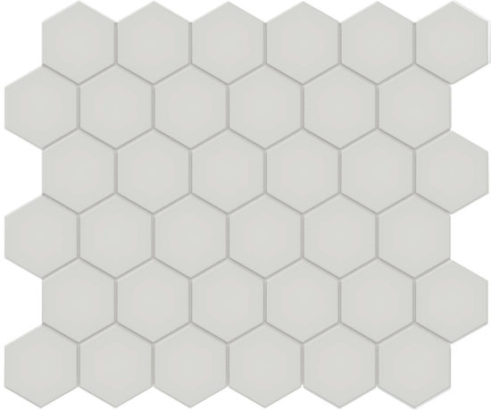 2" Warm Grey Matte Unglazed Hex Mosaic
