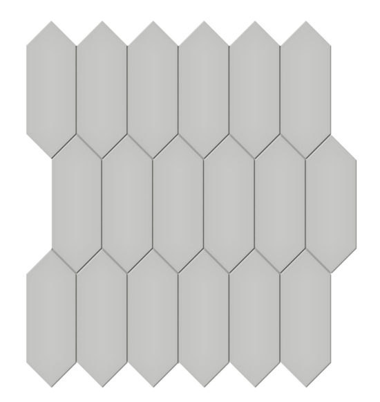 2x5 Loft Grey Glossy Picket Mosaic