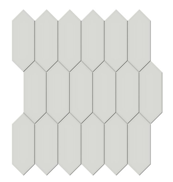 2x5 Warm Grey Glossy Picket Mosaic | Glens Falls Tile & Supplies