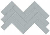 2x6 Cloud Blue Glossy Herringbone Mosaic | Glens Falls Tile & Supplies
