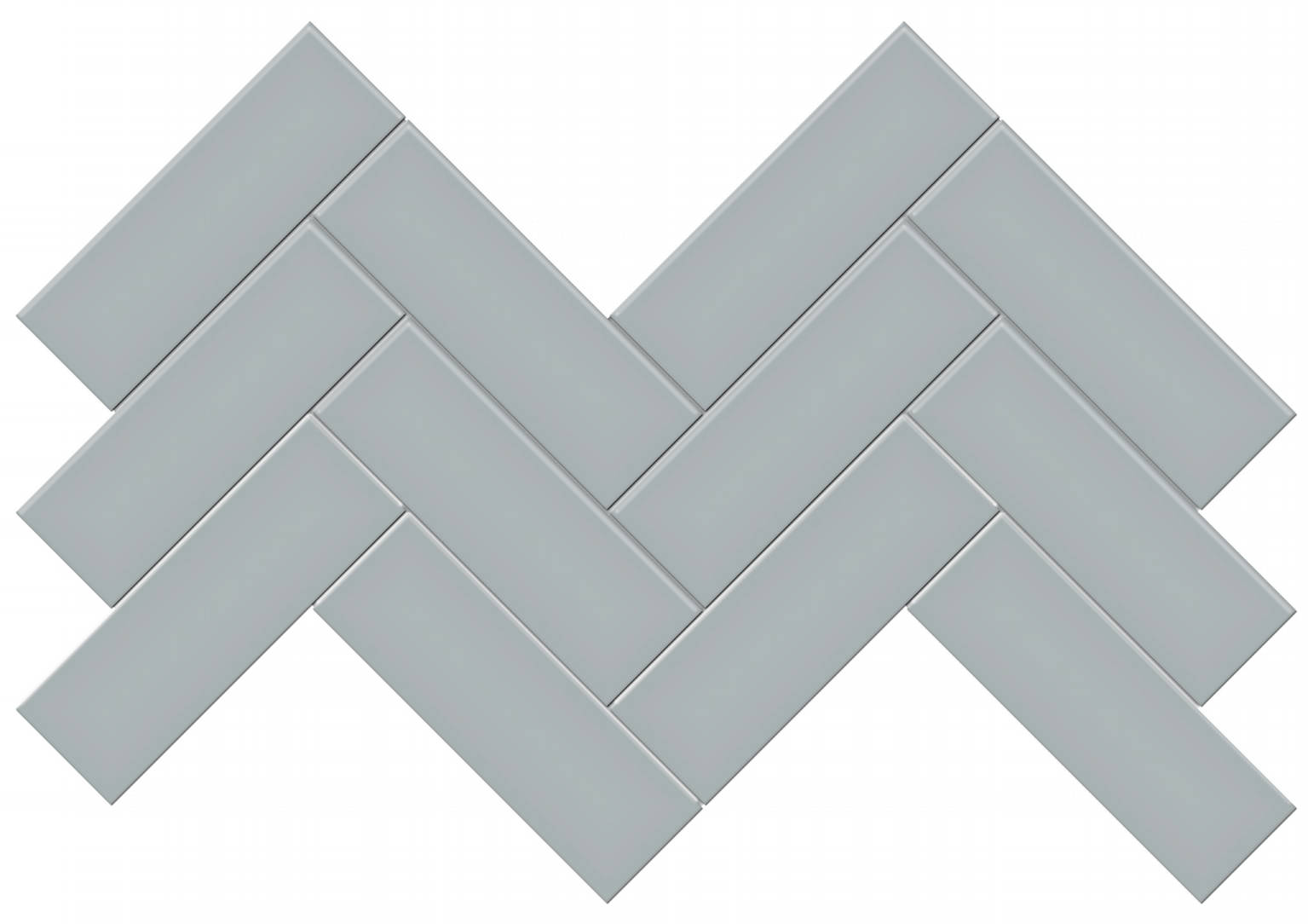 2x6 Cloud Blue Glossy Herringbone Mosaic | Glens Falls Tile & Supplies