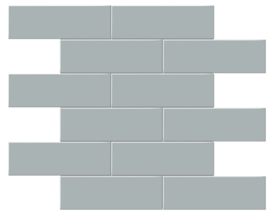 2x6 Cloud Blue Matte Brick Mosaic