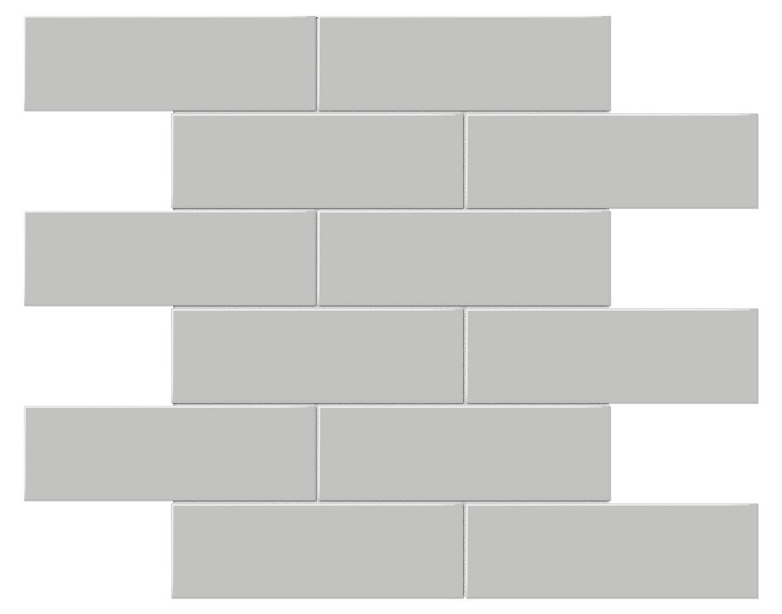 2x6 Loft Grey Glossy Brick Mosaic | Glens Falls Tile & Supplies