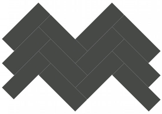 2x6 Retro Black Matte Herringbone Mosaic