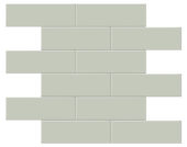 2x6 Soft Sage Glossy Brick Mosaic | Glens Falls Tile & Supplies