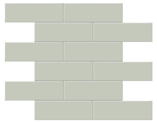 2x6 Soft Sage Glossy Brick Mosaic
