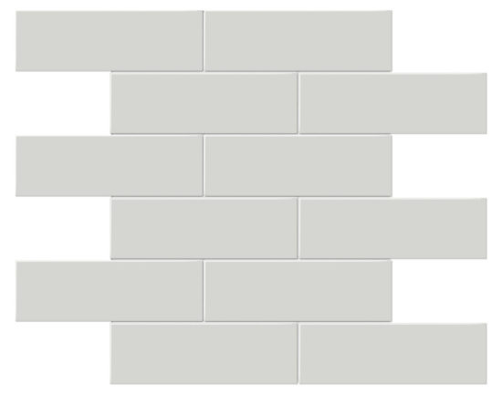 2x6 Warm Grey Glossy Brick Mosaic