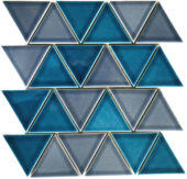 3" Triangular Glazed Ceramic Grey Blue Mosaic | Glens Falls Tile & Supplies