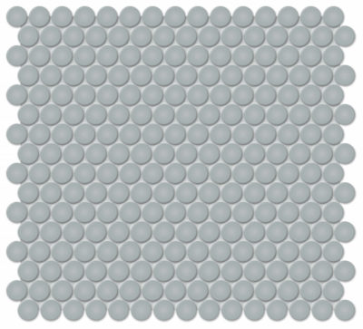 3/4″ Cloud Blue Glossy Penny Round Mosaic
