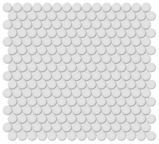 3/4" Gallery Grey Matte Penny Round Mosaic