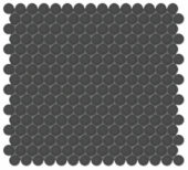 3/4" Retro Black Glossy Penny Round Mosaic | Glens Falls Tile & Supplies