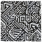 4"X4" Aztec Native Series Black & White Glazed Ceramic Mosaic | Glens Falls Tile & Supplies