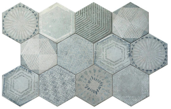 Alma 5.5X6.3 Grey Decor Hexagon | Glens Falls Tile & Supplies