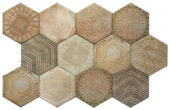 Alma 5.5X6.3 Sand Decor Hexagon | Glens Falls Tile & Supplies