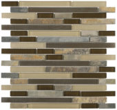Beige Brown Slate Glass Baguette Mosaic | Glens Falls Tile & Supplies