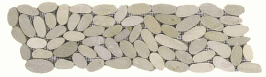 Beige Sliced Matte Pebble Interlocking Border | Glens Falls Tile & Supplies