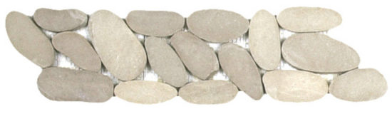 Beige Xl Sliced Matte Pebble Interlocking Border | Glens Falls Tile & Supplies