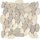 Beige Xl Sliced Matte Pebble Interlocking Mosaic | Glens Falls Tile & Supplies