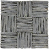 Black Slate Multiple Square Interlocking Mosaic | Glens Falls Tile & Supplies