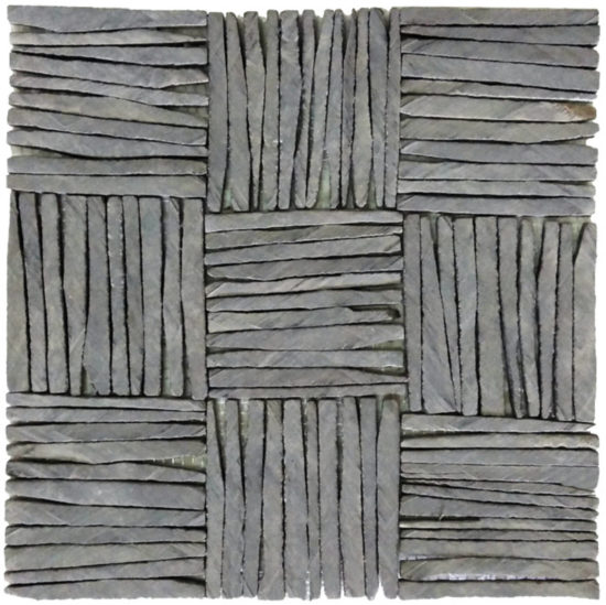Black Slate Multiple Square Interlocking Mosaic | Glens Falls Tile & Supplies