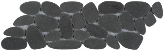 Black Sliced Reconstituted Pebble Interlocking Mosaic | Glens Falls Tile & Supplies