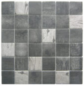 Black/Grey Recycled Glass Mix 2X2" Square Mosaic | Glens Falls Tile & Supplies