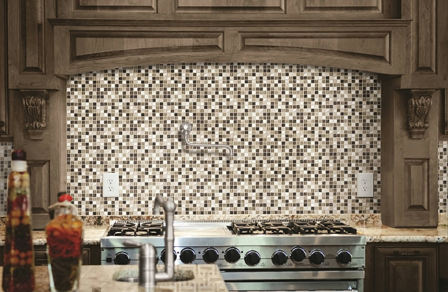 Bliss Cappucinno Glass Stone Blend Mosaic 0 | Glens Falls Tile & Supplies