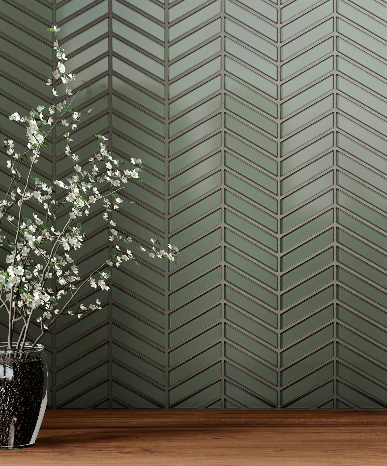 Bliss Element Smoke Chevron Mosaic | Glens Falls Tile & Supplies