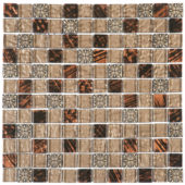 Brown Decor Mix Marble Glass 7/8"X7/8" Mosaic | Glens Falls Tile & Supplies