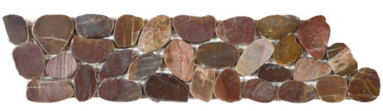 Brown Sliced Polished Pebble Interlocking Border | Glens Falls Tile & Supplies