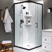 Carrara Marble Shower Wall Kit 36x36x78 | Glens Falls Tile & Supplies