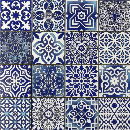 Ceramic Patchwork Diamond Blue Mosaic | Glens Falls Tile & Supplies