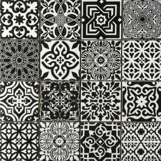 Ceramic Patchwork Square Black & White Mosaic | Glens Falls Tile & Supplies