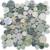 Crystal Green Semi-Precious Stone Round Interlocking Mosaic | Glens Falls Tile & Supplies