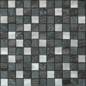 Grey/Black Stone Aluminum Mix Mosaic | Glens Falls Tile & Supplies