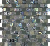 Grey/Green/Beige Mix Stone Glass 1"X1" Mosaic | Glens Falls Tile & Supplies