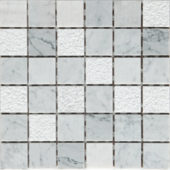 Grey/White Marble Sand Blasted Honed Mix Finish 2"x2" | Glens Falls Tile & Supplies