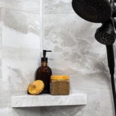 Iced Pewter Shower Shelf 14.56x7.12x2 | Glens Falls Tile & Supplies
