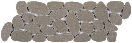 Light Grey Sliced Reconstituted Pebble Mosaic Interlocking Border | Glens Falls Tile & Supplies