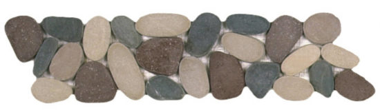Mix Color Xl Sliced Matte Pebble Interlocking Border | Glens Falls Tile & Supplies