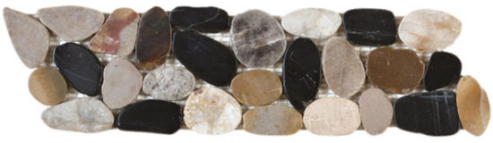 Mix Sliced Polished Pebble Interlocking Border | Glens Falls Tile & Supplies