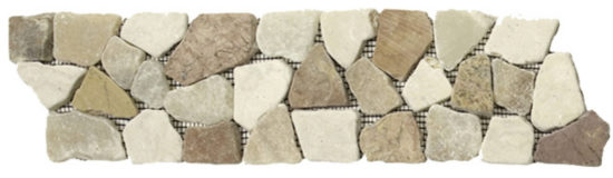 Onyx White/Red Opus Mosaic Interlocking Border | Glens Falls Tile & Supplies