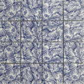 Palmtree Glazed Ceramic 3"X3" Cobalt Blue & White Mosaic | Glens Falls Tile & Supplies