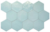 Ronda 5.5X6.3” Aqua Hexagon | Glens Falls Tile & Supplies