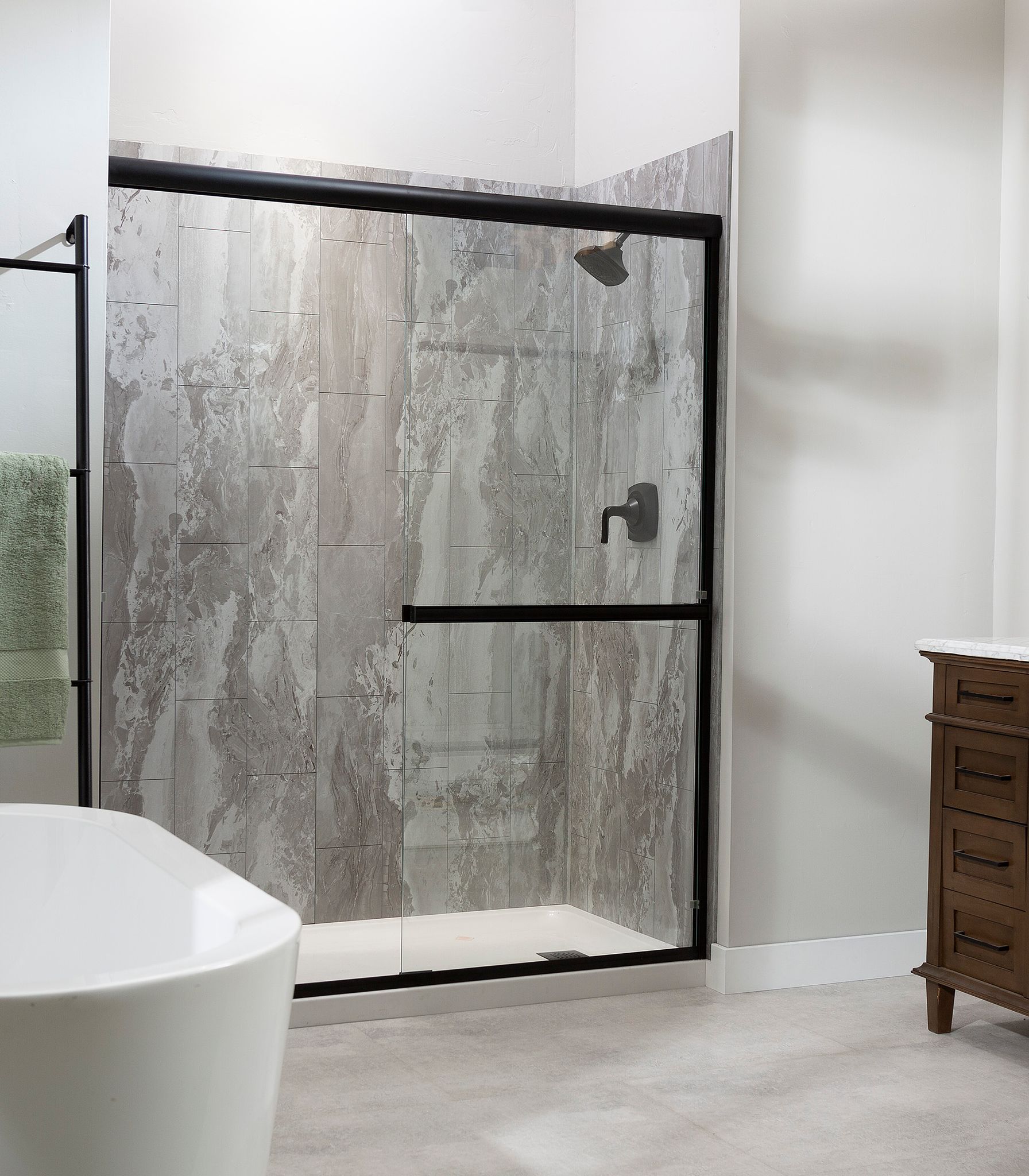 Smoky Sky Shower Wall Kit 30x60x78 | Glens Falls Tile & Supplies