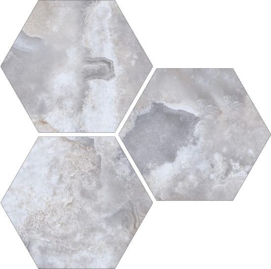 Treasure Blue Dream Onyx 6" Carved Hexagon | Glens Falls Tile & Supplies