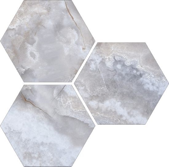 Treasure Blue Dream Onyx 6" Carved Hexagon | Glens Falls Tile & Supplies