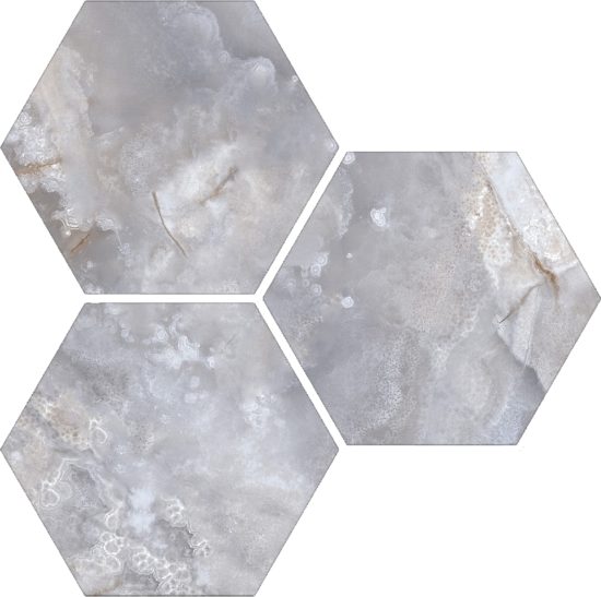 Treasure Blue Dream Onyx 6" Carved Hexagon | Glens Falls Tile & Supplies