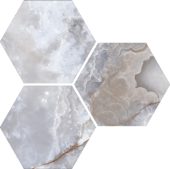 Treasure Blue Dream Onyx 6" Carved Hexagon | Glens Falls Tile & Supplies